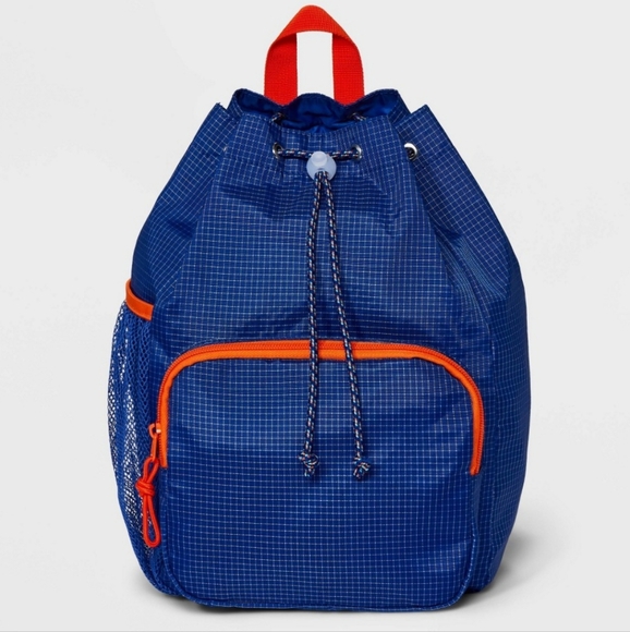 Kids' Cinch 13" Drawstring Backpack - Cat & Jack Blue - Picture 1 of 11